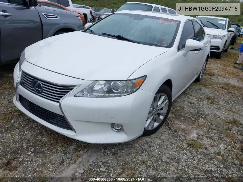 2015 Lexus Es 300H VIN: JTHBW1GG0F2094716 Lot: 40506366