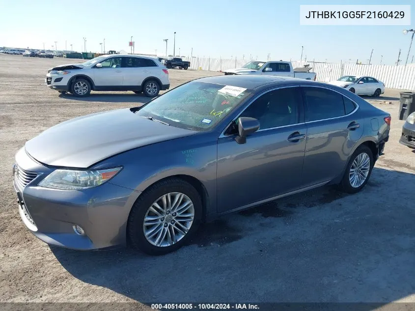 2015 Lexus Es 350 VIN: JTHBK1GG5F2160429 Lot: 40514005