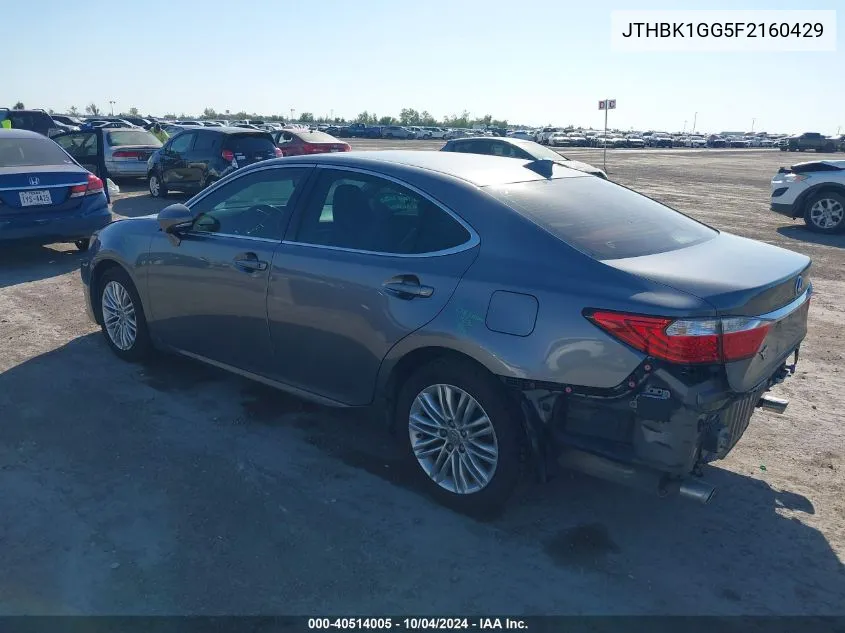 2015 Lexus Es 350 VIN: JTHBK1GG5F2160429 Lot: 40514005