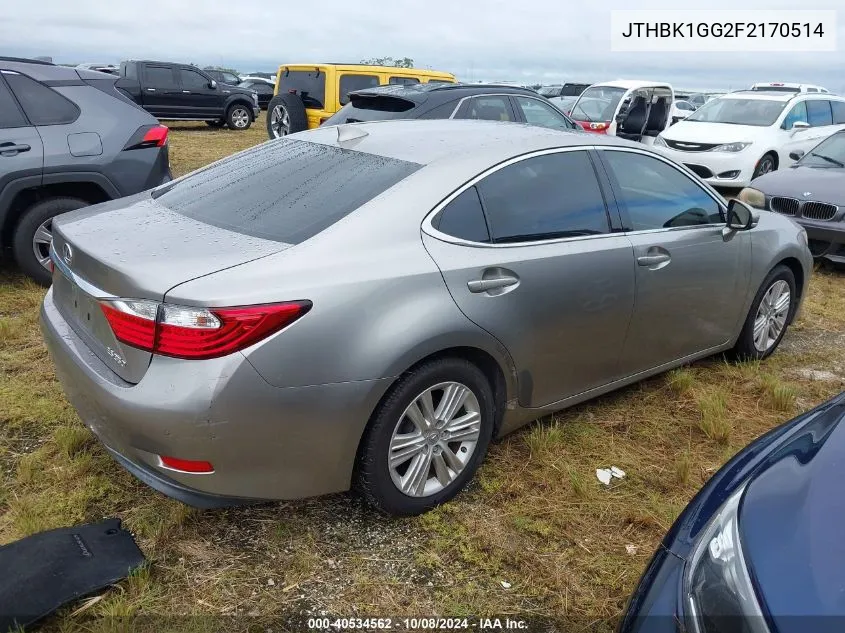 2015 Lexus Es 350 VIN: JTHBK1GG2F2170514 Lot: 40534562