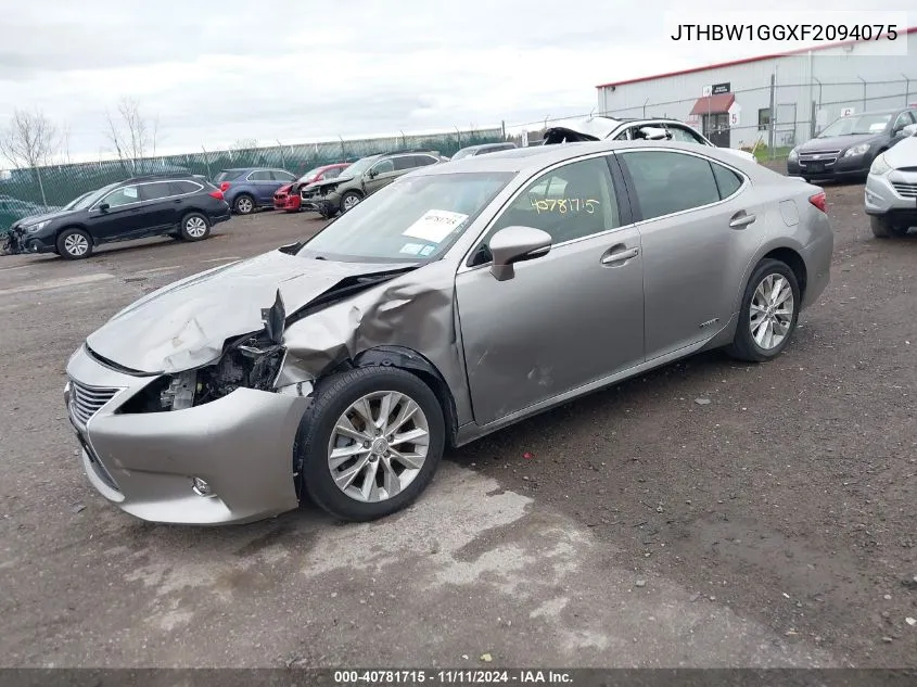 2015 Lexus Es 300H VIN: JTHBW1GGXF2094075 Lot: 40781715