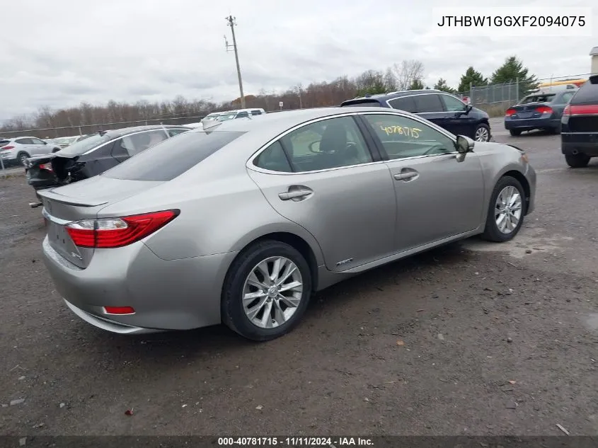 2015 Lexus Es 300H VIN: JTHBW1GGXF2094075 Lot: 40781715