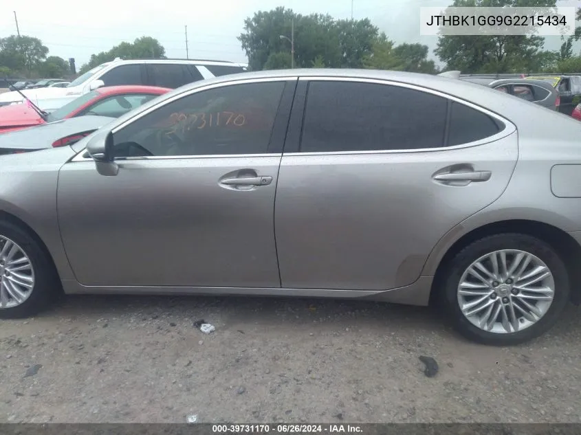 2016 Lexus Es 350 VIN: JTHBK1GG9G2215434 Lot: 39731170