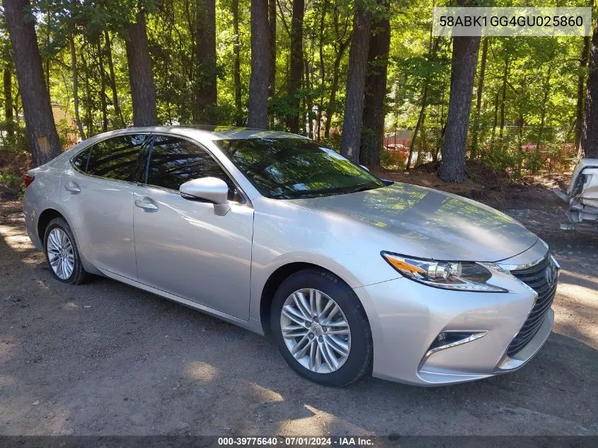 2016 Lexus Es 350 VIN: 58ABK1GG4GU025860 Lot: 39775640