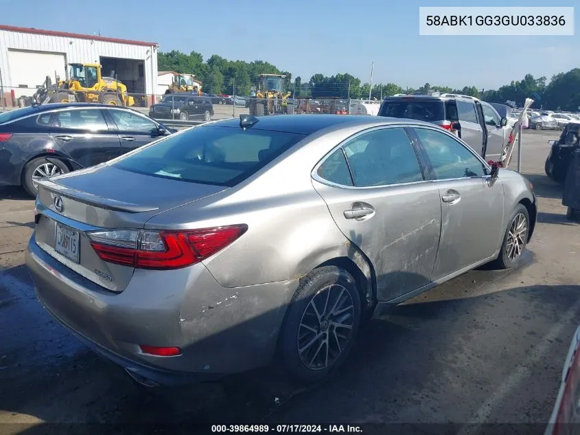 2016 Lexus Es 350 VIN: 58ABK1GG3GU033836 Lot: 39864989