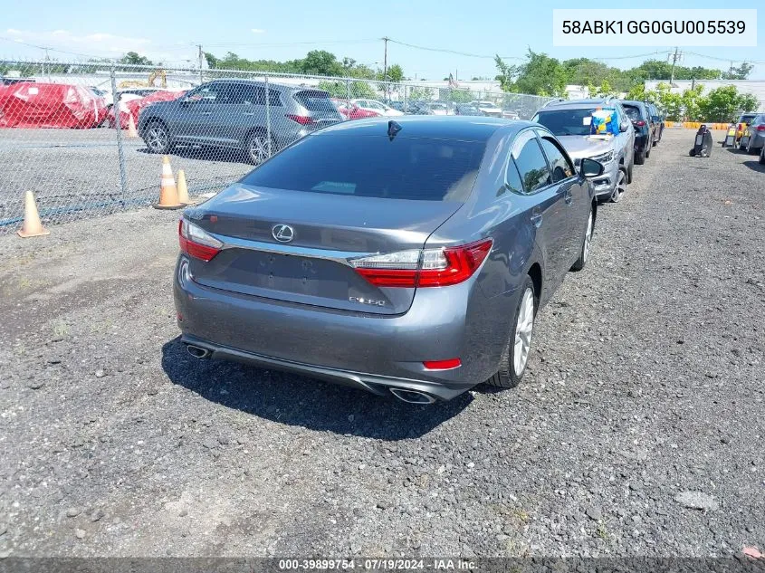 2016 Lexus Es 350 VIN: 58ABK1GG0GU005539 Lot: 39899754