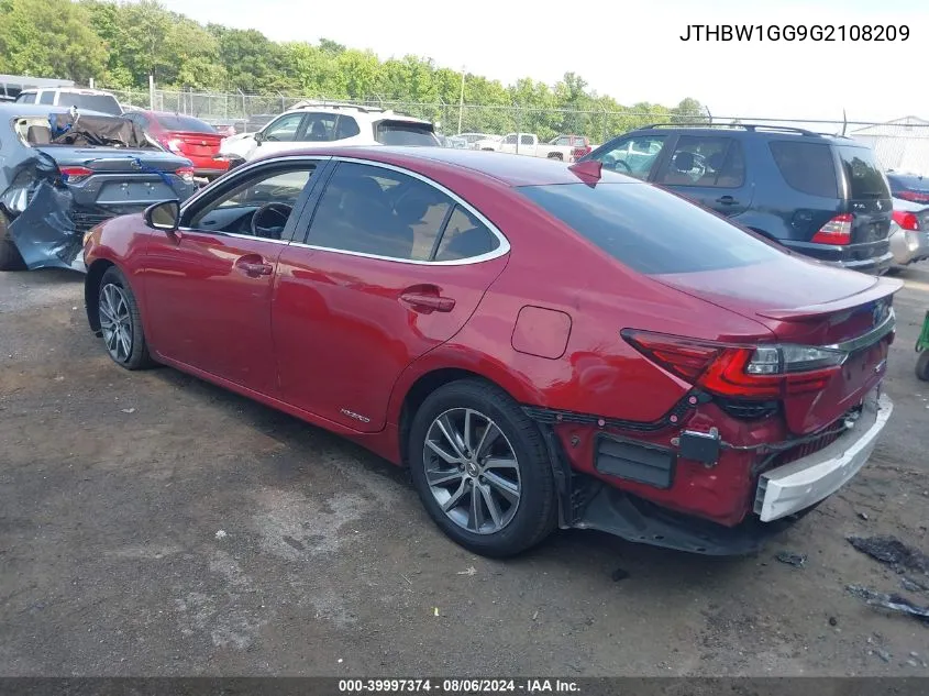 2016 Lexus Es 300H VIN: JTHBW1GG9G2108209 Lot: 39997374