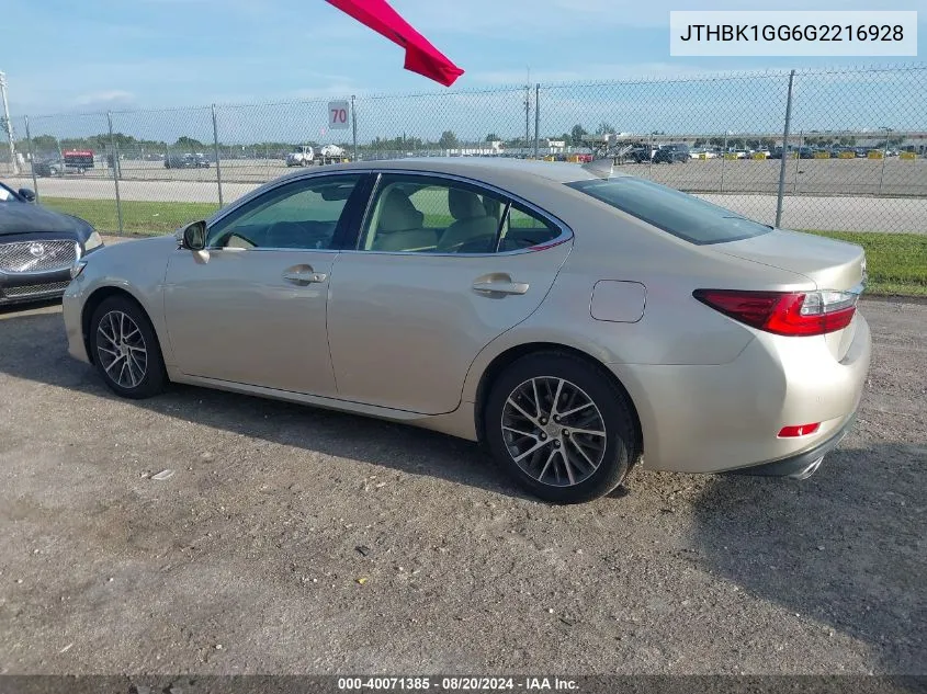 JTHBK1GG6G2216928 2016 Lexus Es 350 350