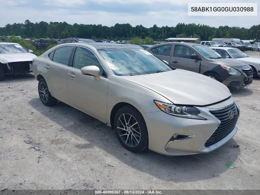 2016 Lexus Es 350 VIN: 58ABK1GG0GU030988 Lot: 40090367