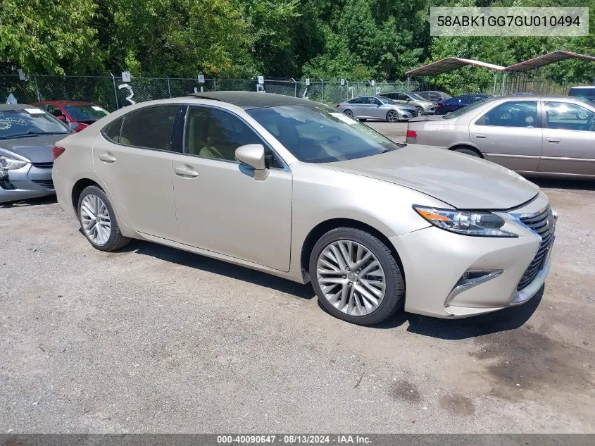 2016 Lexus Es 350 VIN: 58ABK1GG7GU010494 Lot: 40090647