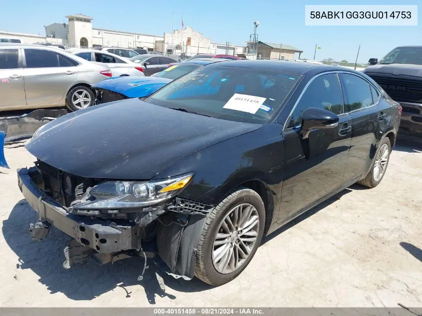 2016 Lexus Es 350 350 VIN: 58ABK1GG3GU014753 Lot: 40151458