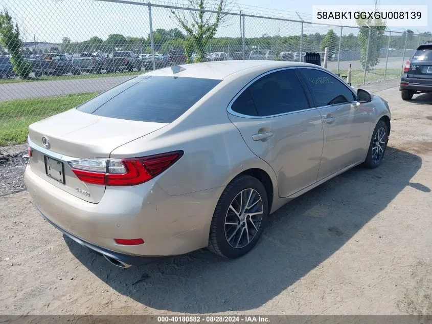 58ABK1GGXGU008139 2016 Lexus Es 350