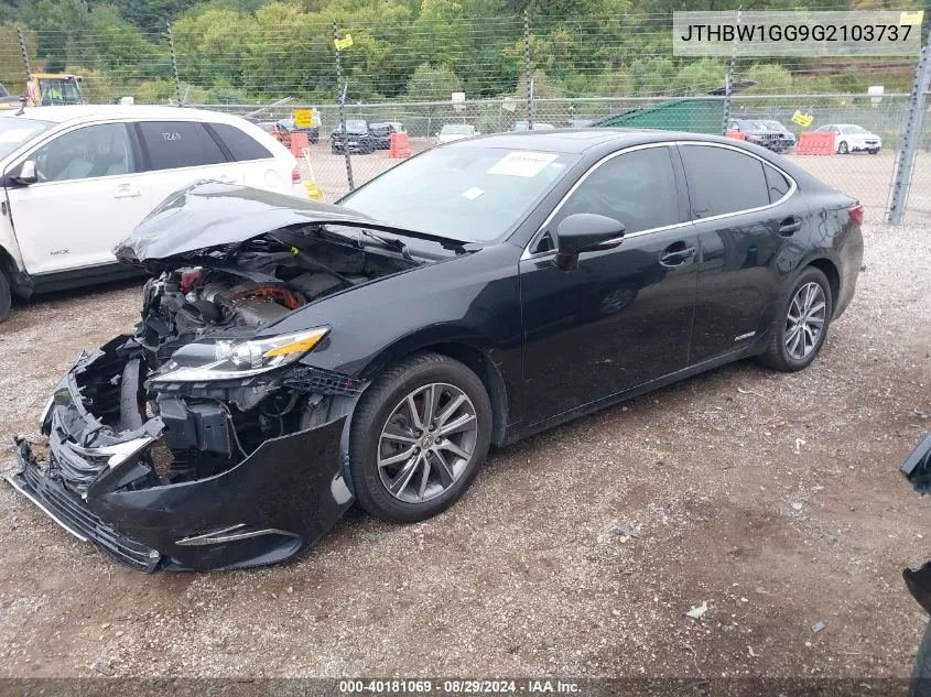 2016 Lexus Es 300H VIN: JTHBW1GG9G2103737 Lot: 40181069