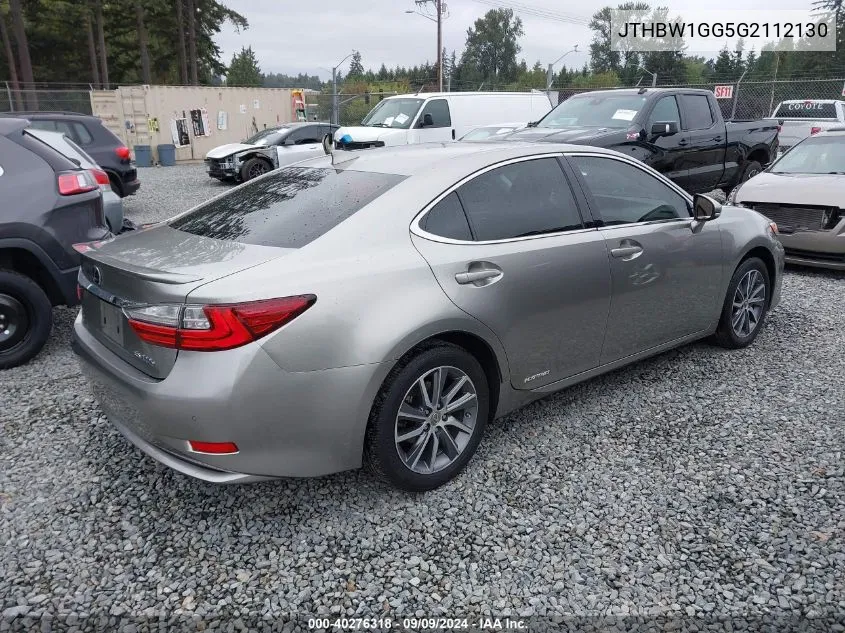 2016 Lexus Es 300H VIN: JTHBW1GG5G2112130 Lot: 40276318