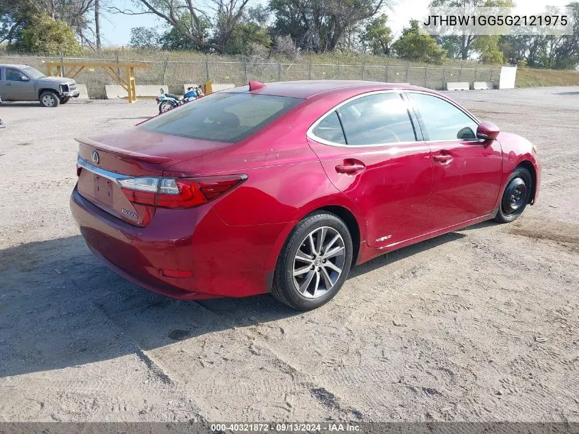 2016 Lexus Es 300H VIN: JTHBW1GG5G2121975 Lot: 40321872