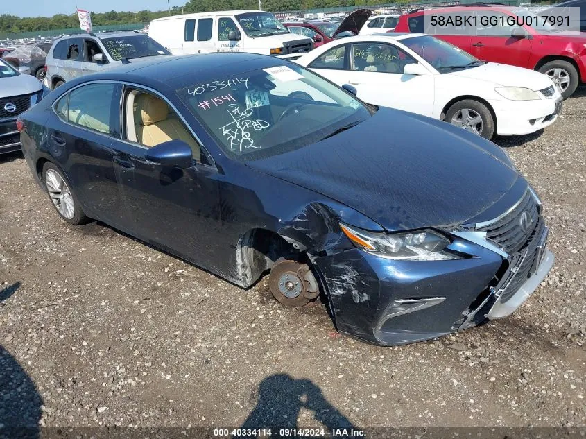 2016 Lexus Es 350 VIN: 58ABK1GG1GU017991 Lot: 40334114