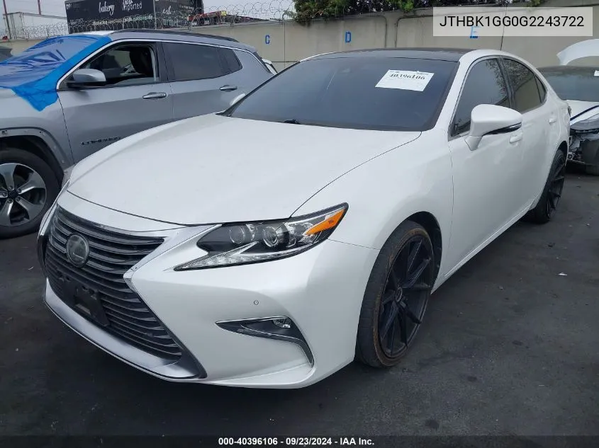 2016 Lexus Es 350 VIN: JTHBK1GG0G2243722 Lot: 40396106