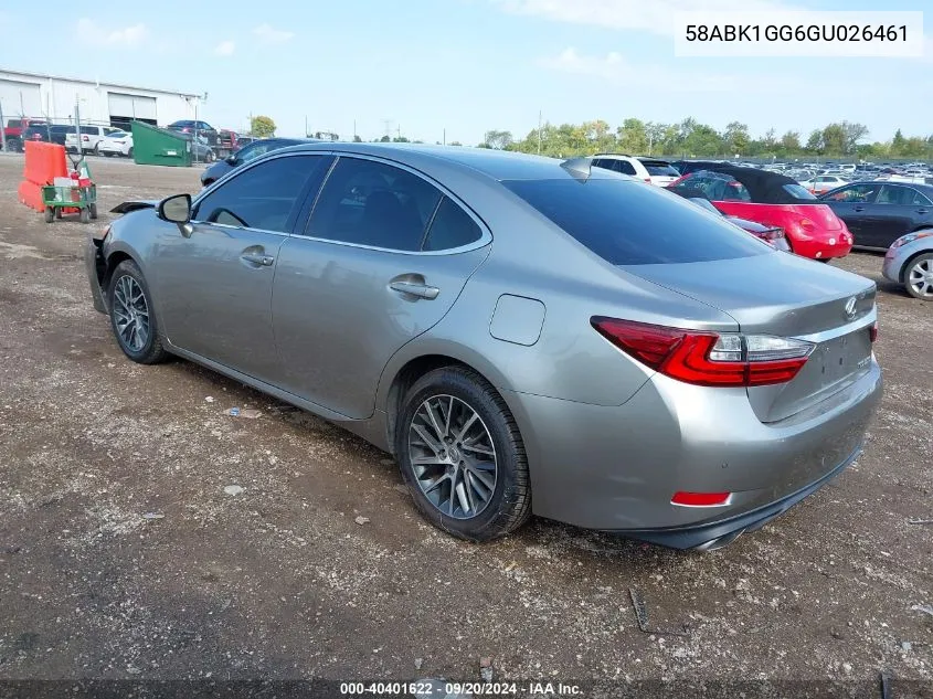 2016 Lexus Es 350 VIN: 58ABK1GG6GU026461 Lot: 40401622