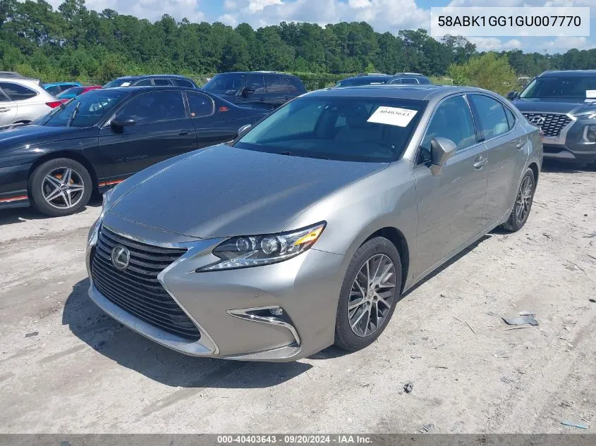 2016 Lexus Es 350 VIN: 58ABK1GG1GU007770 Lot: 40403643