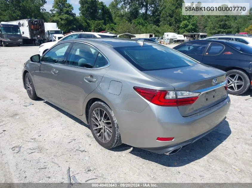 2016 Lexus Es 350 VIN: 58ABK1GG1GU007770 Lot: 40403643