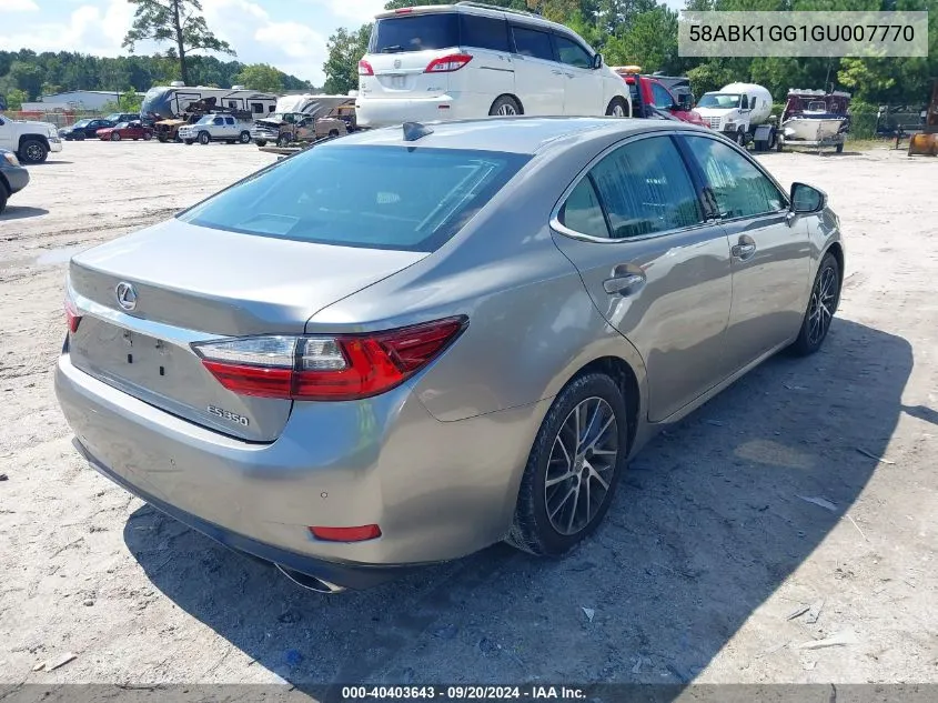 58ABK1GG1GU007770 2016 Lexus Es 350