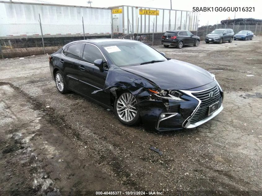 2016 Lexus Es 350 VIN: 58ABK1GG6GU016321 Lot: 40485377