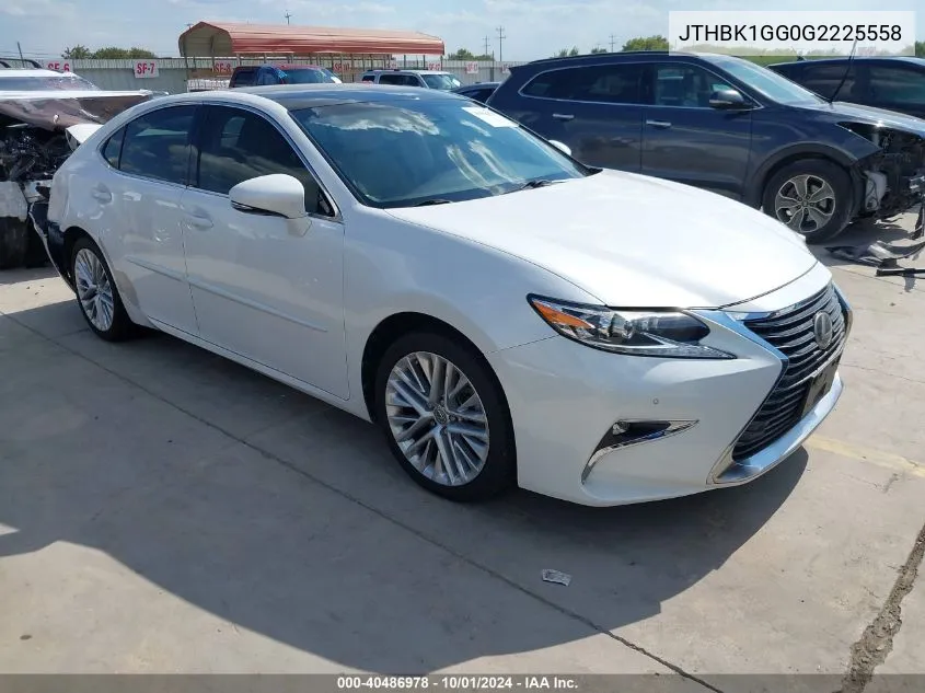 2016 Lexus Es 350 VIN: JTHBK1GG0G2225558 Lot: 40486978