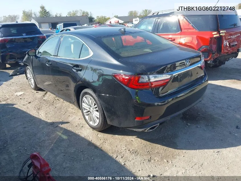 2016 Lexus Es 350 VIN: JTHBK1GG6G2212748 Lot: 40556176