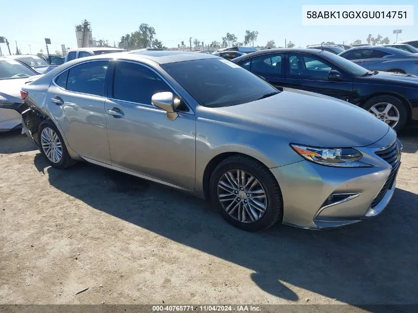 2016 Lexus Es 350 VIN: 58ABK1GGXGU014751 Lot: 40765771