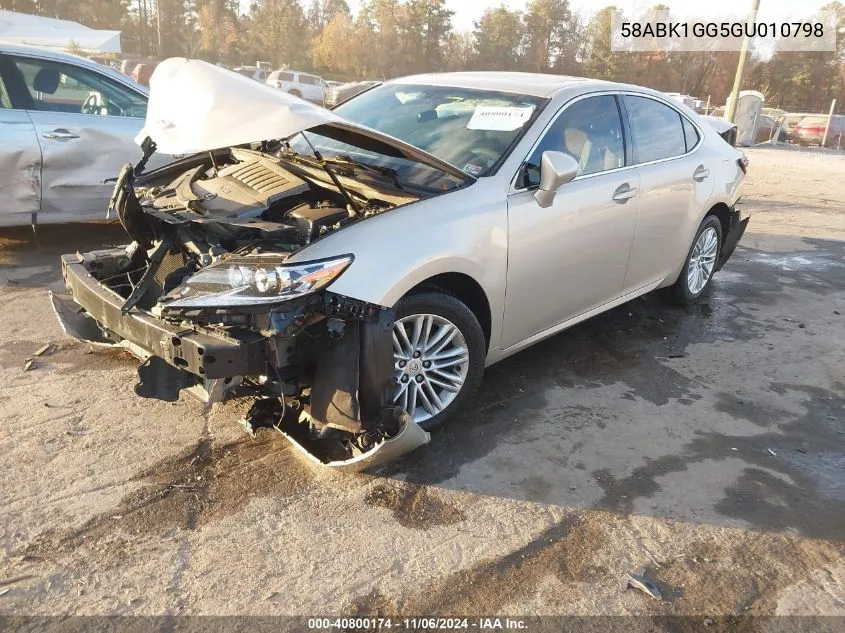 2016 Lexus Es 350 VIN: 58ABK1GG5GU010798 Lot: 40800174