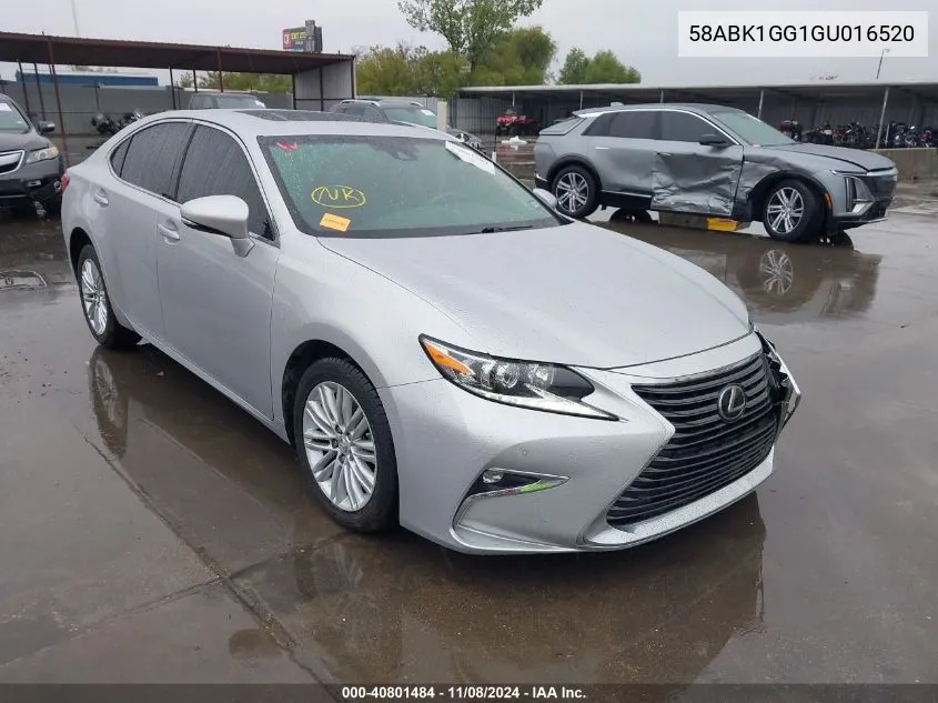 2016 Lexus Es 350 VIN: 58ABK1GG1GU016520 Lot: 40801484