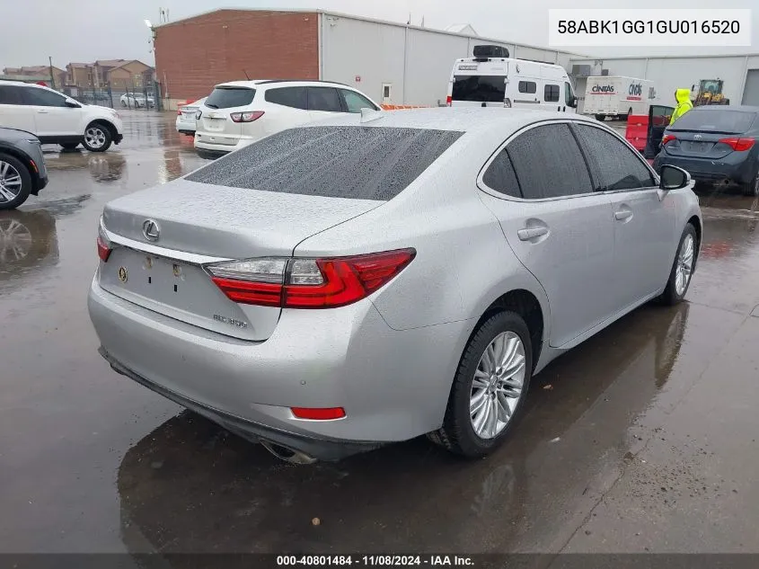 2016 Lexus Es 350 VIN: 58ABK1GG1GU016520 Lot: 40801484