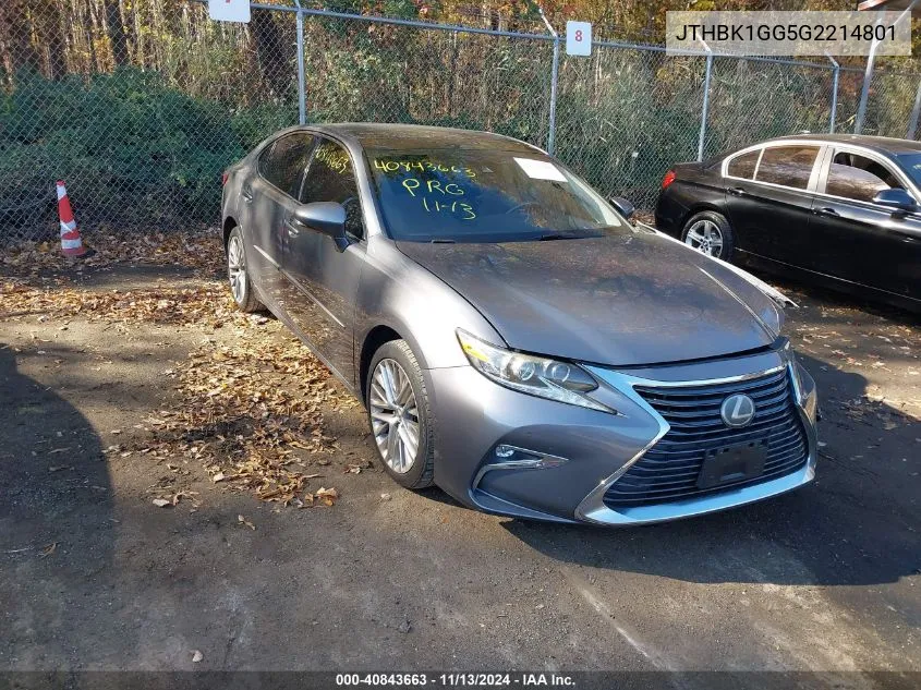 2016 Lexus Es 350 VIN: JTHBK1GG5G2214801 Lot: 40843663