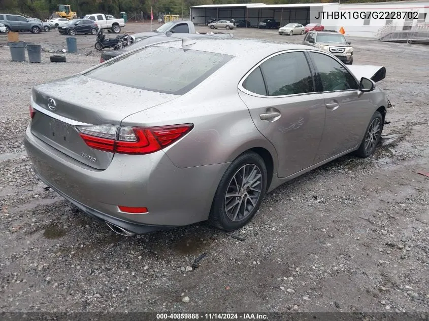 2016 Lexus Es 350 VIN: JTHBK1GG7G2228702 Lot: 40859888