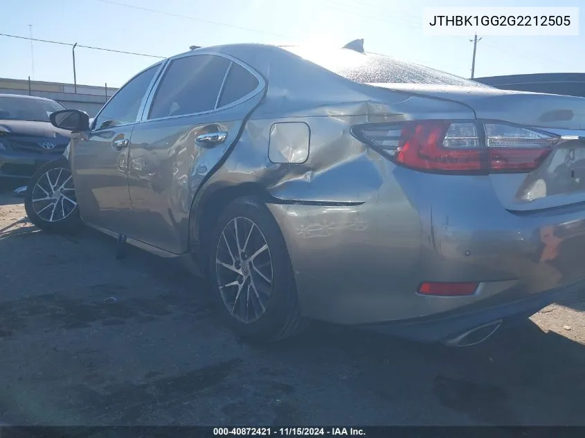 2016 Lexus Es 350 VIN: JTHBK1GG2G2212505 Lot: 40872421