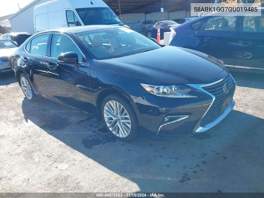 2016 Lexus Es 350 VIN: 58ABK1GG7GU019485 Lot: 40873283