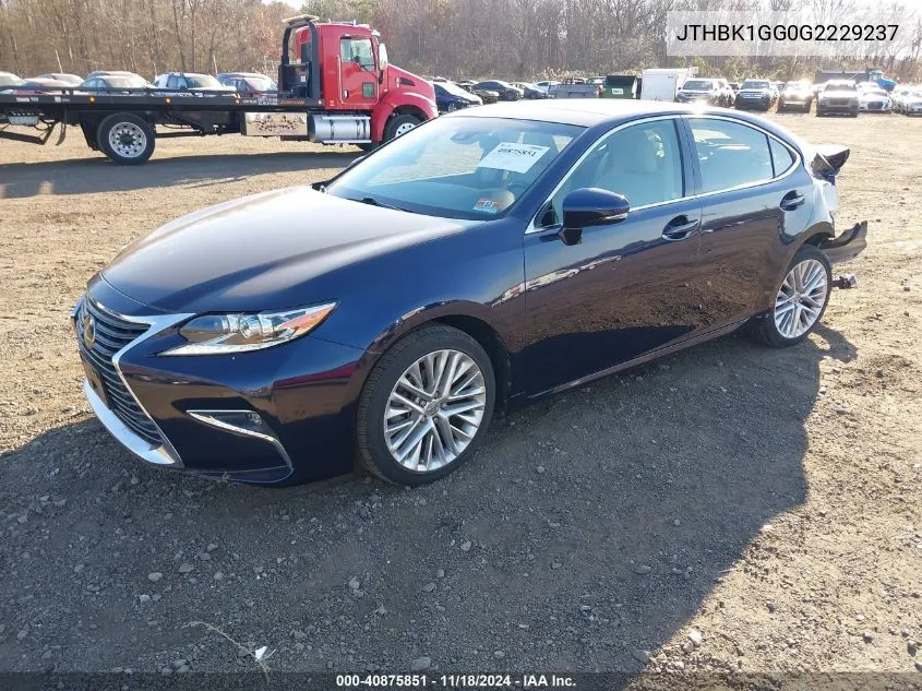 2016 Lexus Es 350 VIN: JTHBK1GG0G2229237 Lot: 40875851