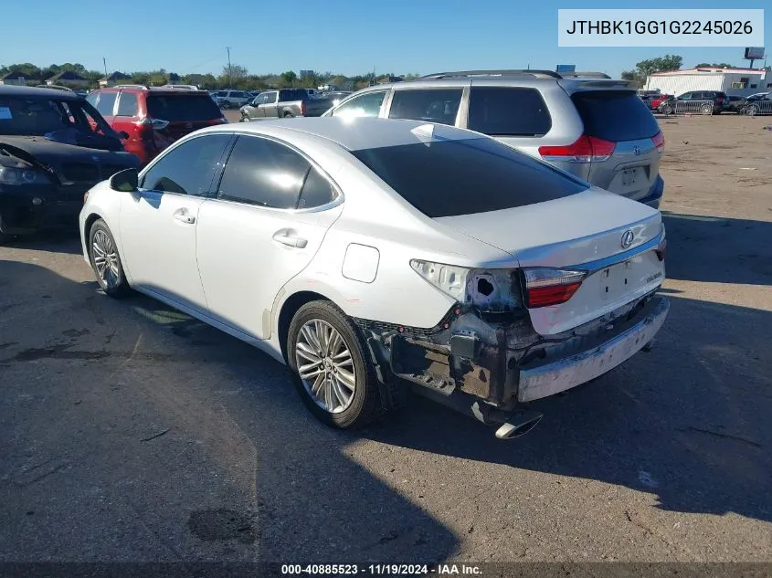 2016 Lexus Es 350 VIN: JTHBK1GG1G2245026 Lot: 40885523