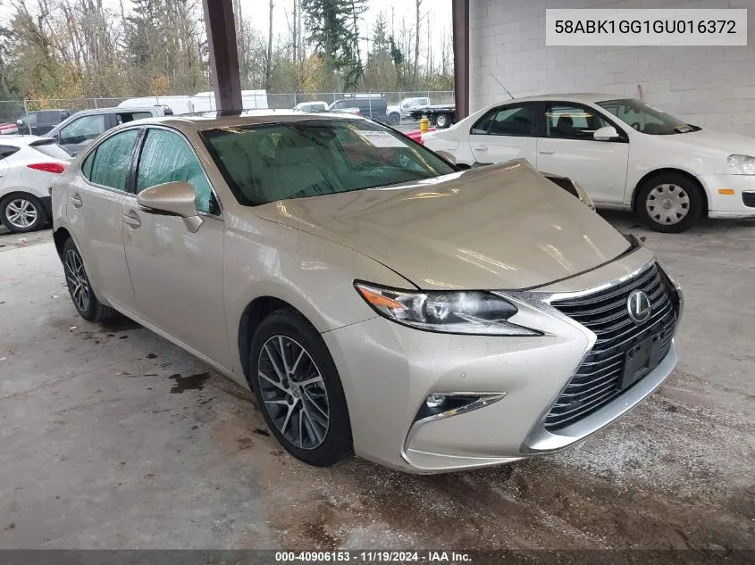 2016 Lexus Es 350 VIN: 58ABK1GG1GU016372 Lot: 40906153