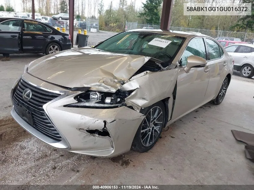 2016 Lexus Es 350 VIN: 58ABK1GG1GU016372 Lot: 40906153