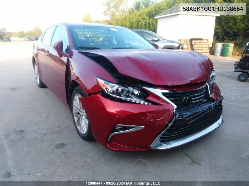 2017 Lexus Es 350 350 VIN: 58ABK1GG1HU038664 Lot: 12088447