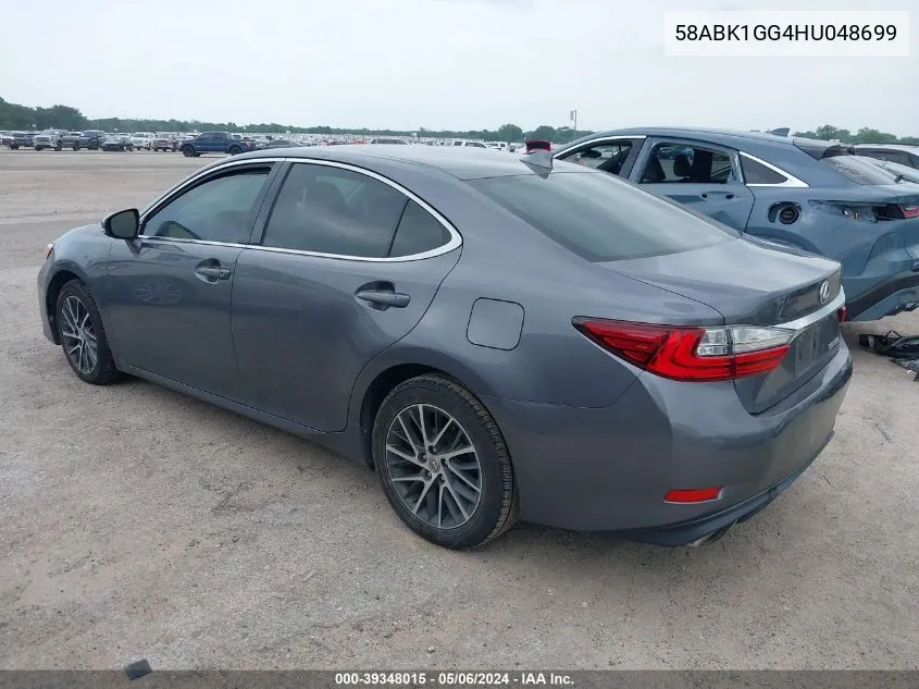 2017 Lexus Es 350 VIN: 58ABK1GG4HU048699 Lot: 39348015