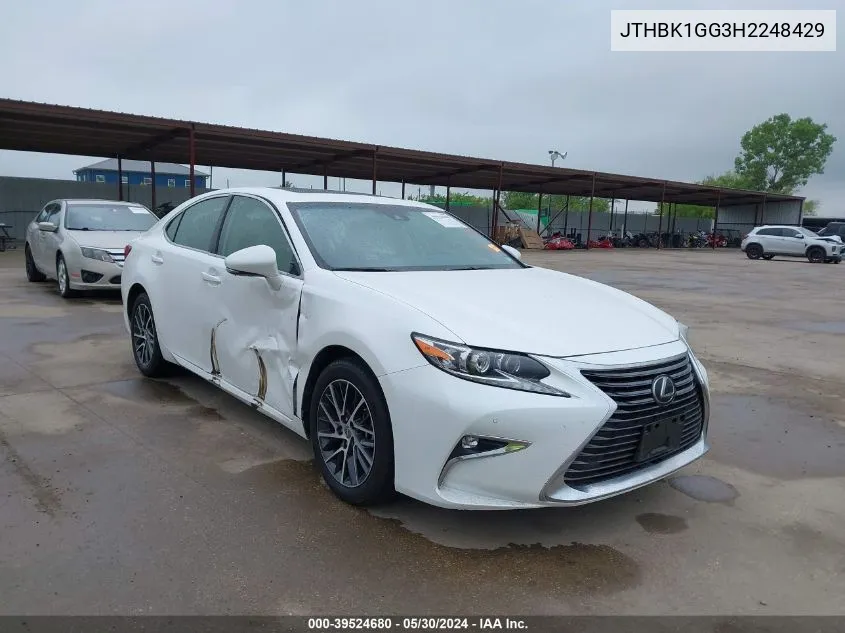 2017 Lexus Es 350 VIN: JTHBK1GG3H2248429 Lot: 39524680