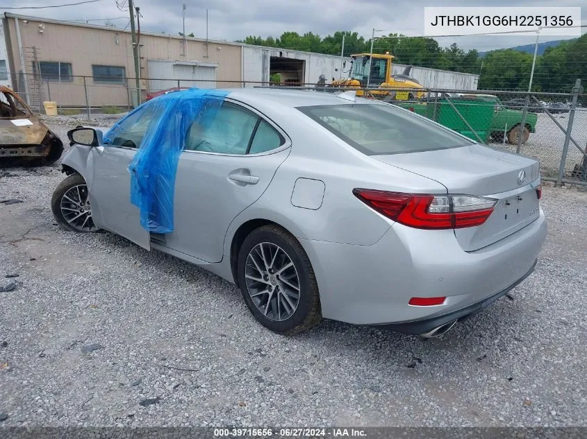 2017 Lexus Es 350 VIN: JTHBK1GG6H2251356 Lot: 39715656