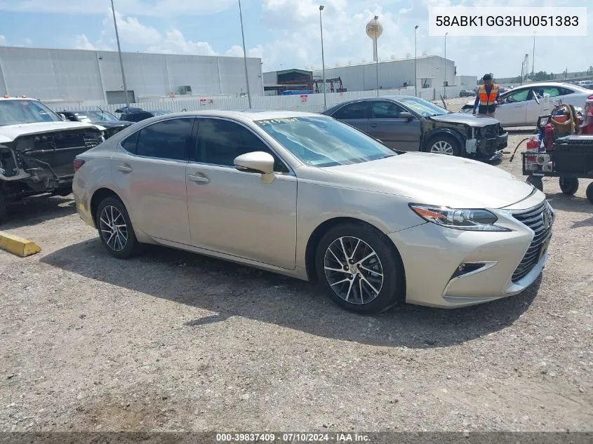 2017 Lexus Es 350 VIN: 58ABK1GG3HU051383 Lot: 39837409