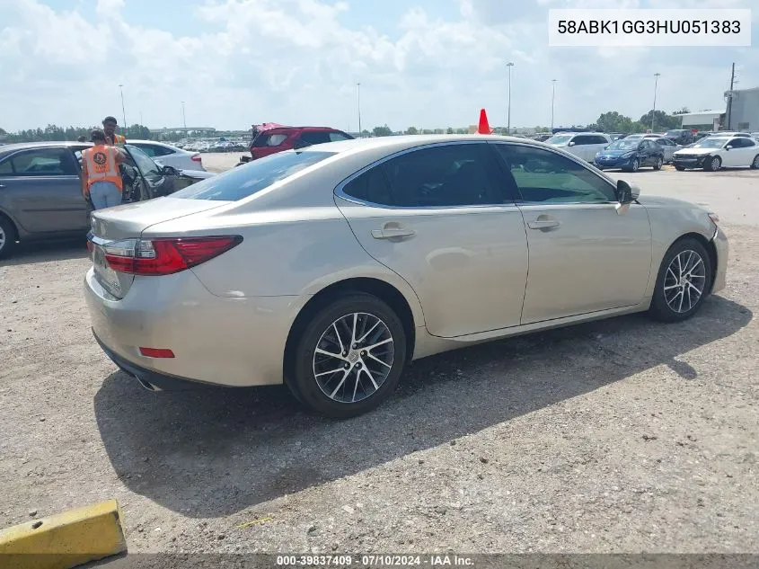 2017 Lexus Es 350 VIN: 58ABK1GG3HU051383 Lot: 39837409