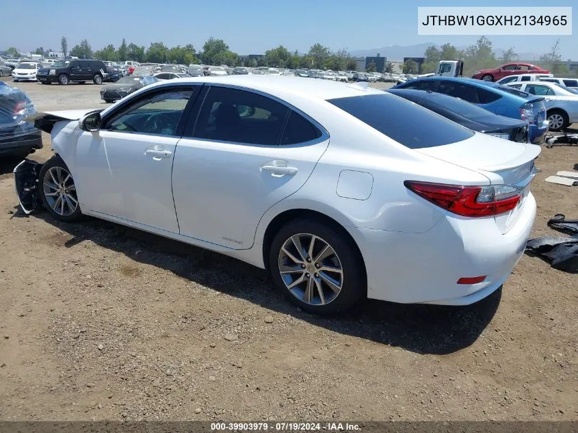 2017 Lexus Es 300H VIN: JTHBW1GGXH2134965 Lot: 39903979