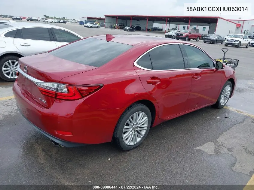 2017 Lexus Es 350 VIN: 58ABK1GGXHU063014 Lot: 39906441