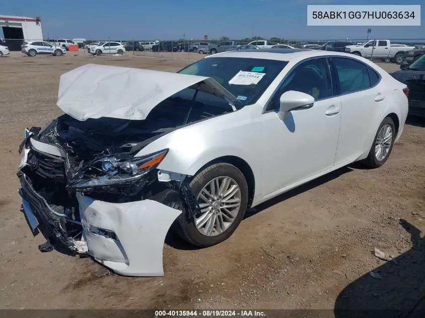 2017 Lexus Es 350 VIN: 58ABK1GG7HU063634 Lot: 40135944