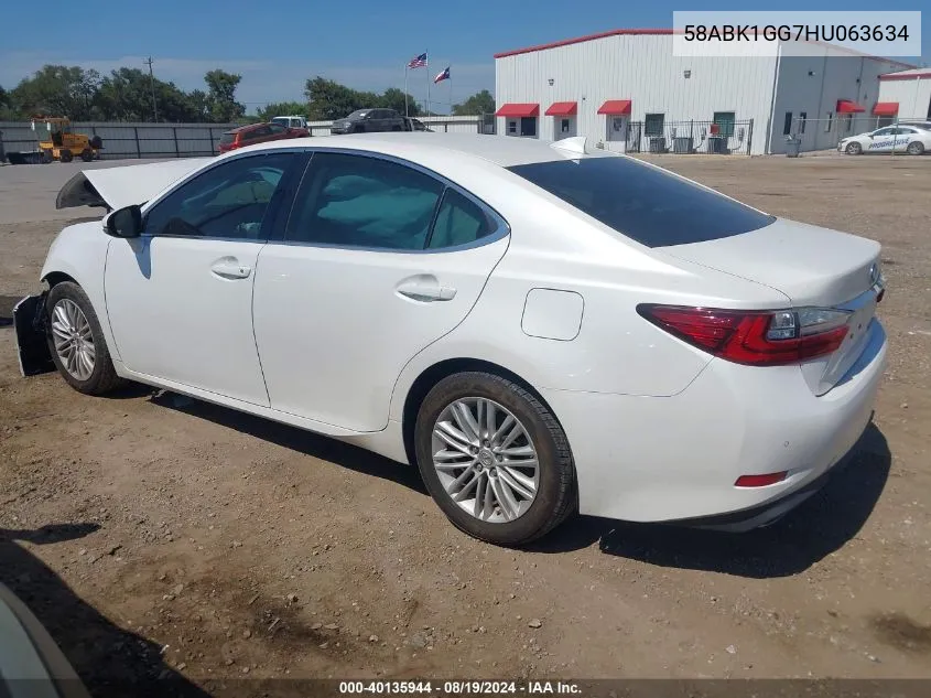 2017 Lexus Es 350 VIN: 58ABK1GG7HU063634 Lot: 40135944